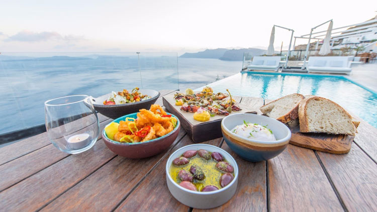 Greek Cuisine -  Black Rock Restaurant, Santorini Secret Suites & Spa