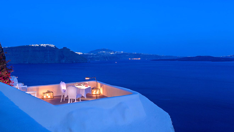 Dinner on a Private Terrace at Canaves Oia Suites in Santorini