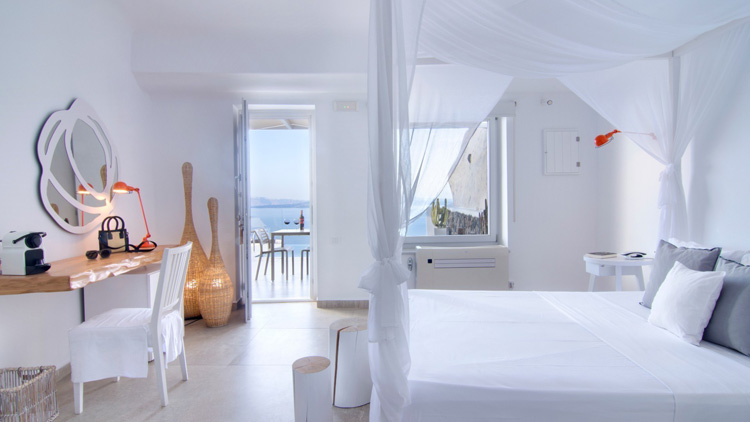 Bedroom at Infinity Suite of Santorini Secret Suites & Spa