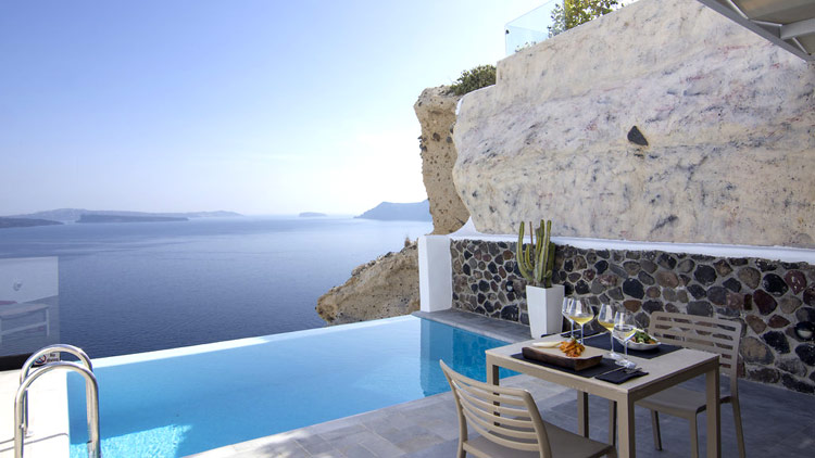 Lunch Poolside at the Infinity Suite of Santorini Secret Suites & Spa