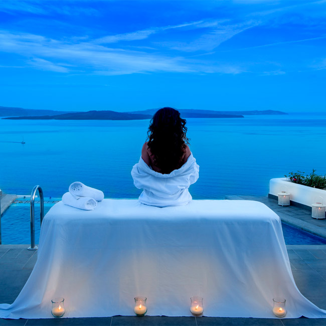 Woman Relaxing at Santorini Secret Spa - Travelive Blog