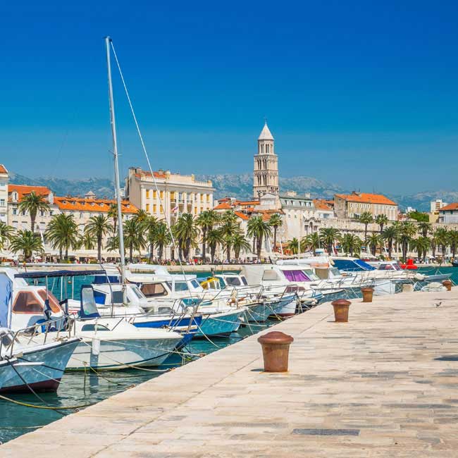 View of Split Riva from Matejuska - Luxury Vacations in Croatia, Travelive