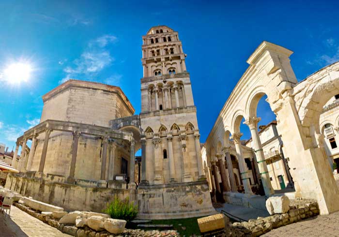 Peristyle and St Domnius belltower Split -Honeymoon in Split Dubrovnik, Travelive