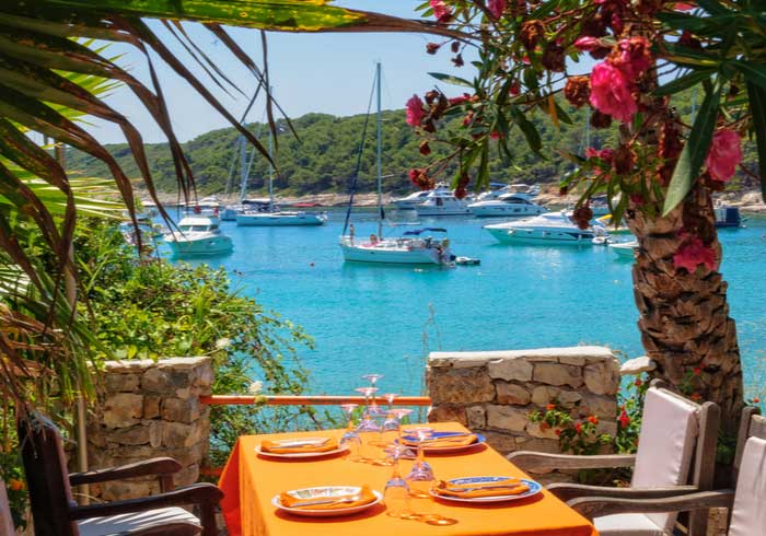 Seaview dining on Island Hvar - Croatia holiday packages created by Travelive