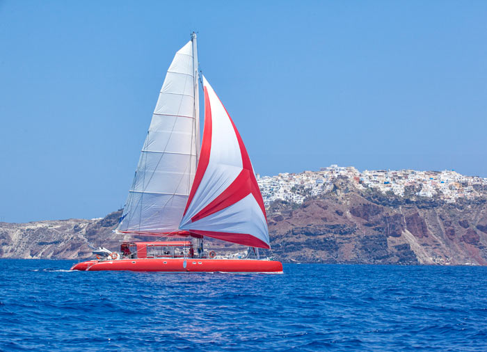 Catamaran cruise – Santorini island tour with Travelive, Santorini Honeymoon package