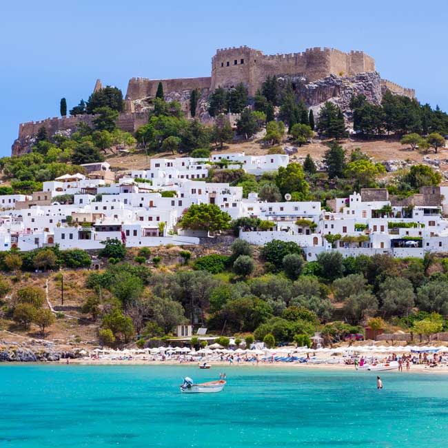 Lindos beach – Rhodes Island, Greece holiday destinations, packages with Travelive