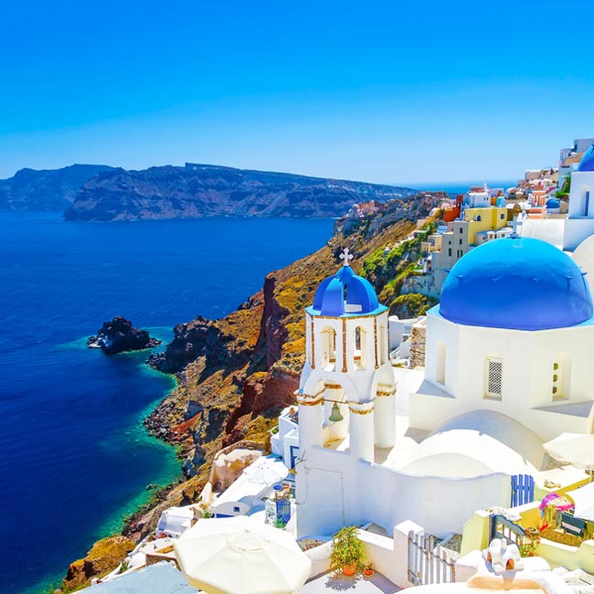 Santorini – Cliffside views, top destinations in Greece, Luxury holidays with Travelive