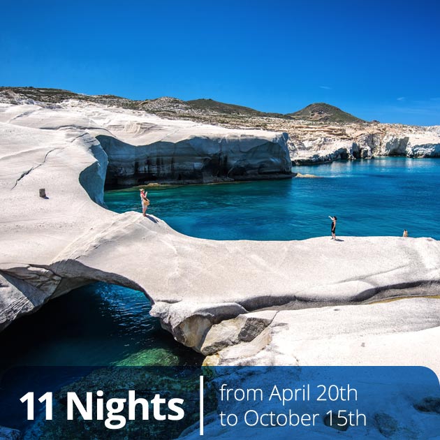 Sarakiniko Beach – Milos, Cycladic Treasures Vacation Packages, Travelive