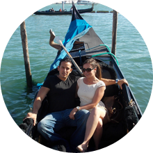 Couple on Gondola in Venice – Italian classics package, luxury travel to Italy