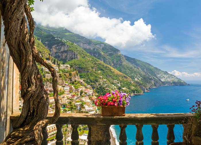Balcony – View of Amalfi Coast Honeymoon tours, Travelive romantic honeymoon packages